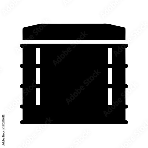 Industrial storage tank icon representing a sturdy container for fluids or materials