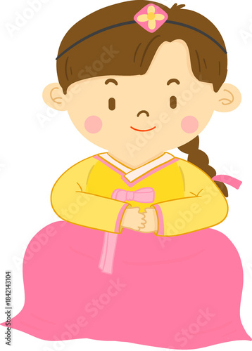 한복입은 여아