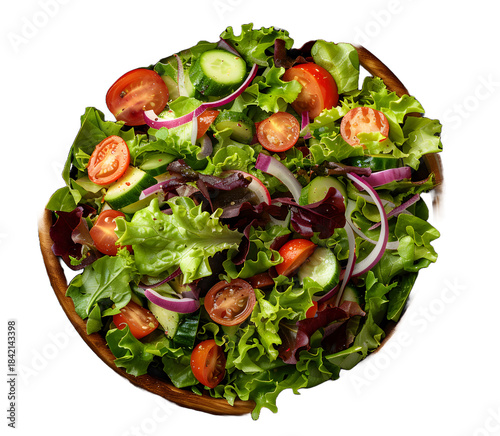 Top view of fres Salad with fresh summer vegetables High quality photo