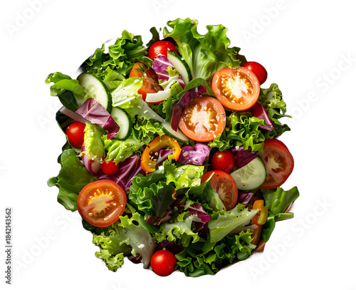Top view of fres Salad with fresh summer vegetables High quality photo