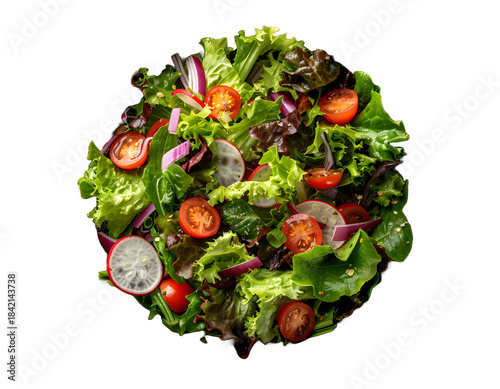 Top view of fres Salad with fresh summer vegetables High quality photo