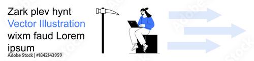 Digital workflow, freelance work, remote productivity, direction, technology habits, symbolic . A person on a laptop beside a scythe and arrows. Digital workflow and freelance work concept