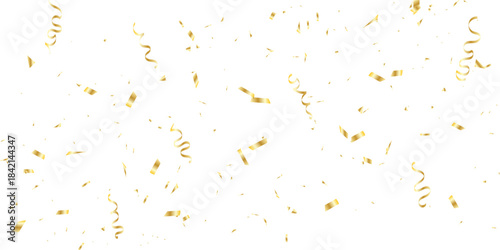 New Year Celebration golden confetti Bright festive tinsel. Birthday party backdrop. overlay vertical social media design element