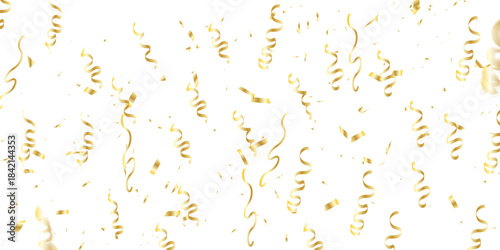 Abstract Scattered yellow confetti Golden Curves Lines creating a festive and celebratory atmosphere visually appealing White Background.	