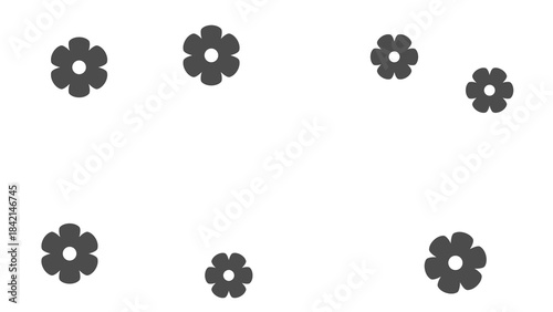 A white background frame with petals flowers minimal vector illustration