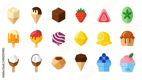 Variety of frozen desserts: This image showcase a visually striking assortment of delicious frozen dessert options, promising a burst of flavors for everyone.