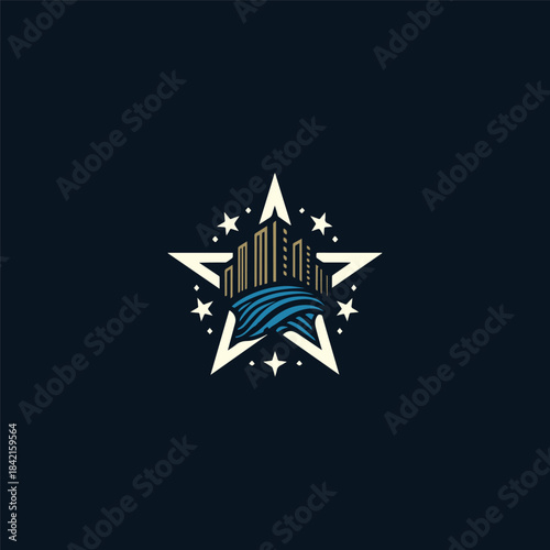 Star building logo design template vector illustration