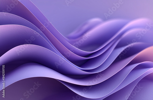 The image is a purple wave with a purple background. The wave is made up of many different shades of purple, creating a sense of depth and movement