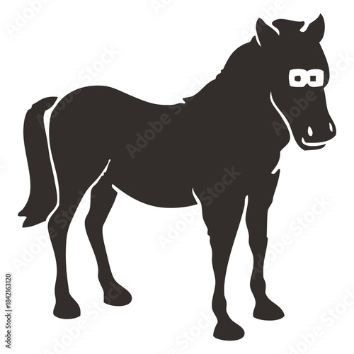 Horse Silhouette with Glasses