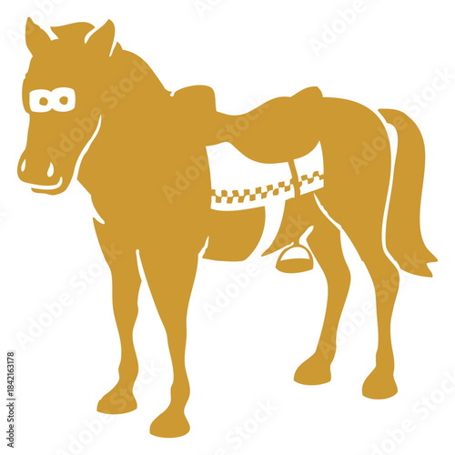 Saddled Horse Vector