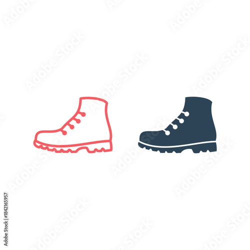 Boot shoes icons set logo template design illustration
