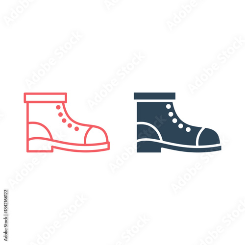 Boot shoes icons set logo template design illustration
