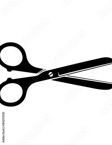 Sharp metal barber scissors and comb cutting tool isolated on a white background