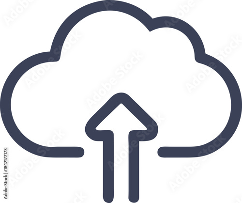 Cloud Upload Icon for Digital File Transfer