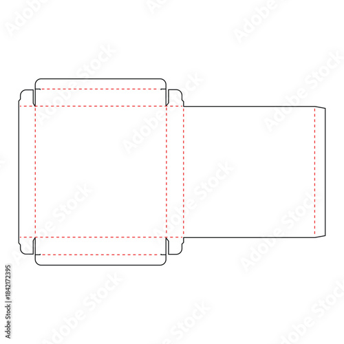 Box packaging die cut template