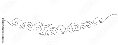 chinese clouds traditional one line drawing minimalism