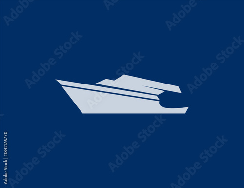 paper boat on blue background