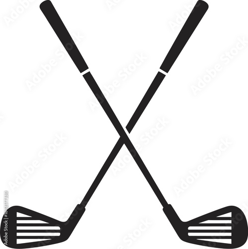 Golf Clubs Minimalist Black Silhouette Logo Emblem