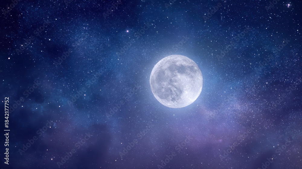 Fototapeta premium A full moon in the night sky