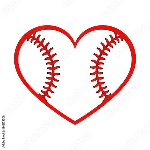 Heart Baseball Stitch Vector Design – Sport Love Illustration