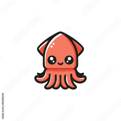 Squid vector logo template