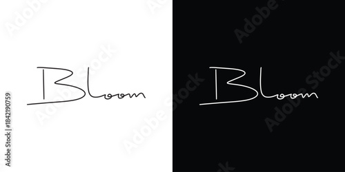 handwritten bloom wordmark vector. lettering. calligraphy