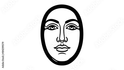 vector illustration of an abstract face
