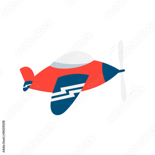 Illustration of a Red Toy Airplane