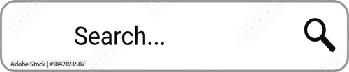 Search bar input field mockup magnifying glass icon UI UX web app interface vector