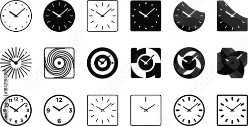 Massive Time, Schedule, Location, and Contact Vector Icons Bundle: Clocks, Calendars, GPS Pins, 24-Hour Service, Stopwatches, and Communication Symbols for