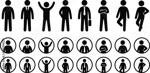 Mega Bundle of Time, User, Location, and Contact Vector Icons: Clocks, People Avatars, Calendar, Map Pins, and Communication Symbols for UI/UX Design