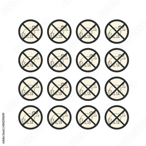 Animal not sign icon design