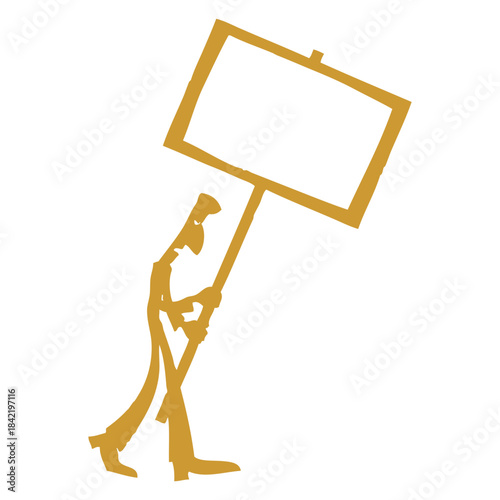 Protester with Blank Sign