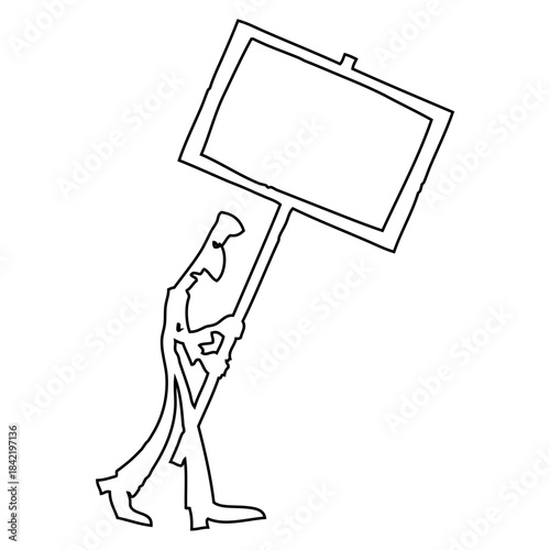 Protester with Blank Sign