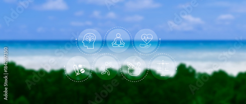 Tableau sur toile Wellness longevity and Holistic Concept