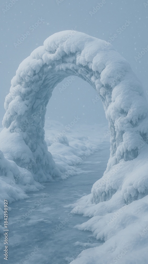 Naklejka premium Serene icy arch landscape mobile wallpaper