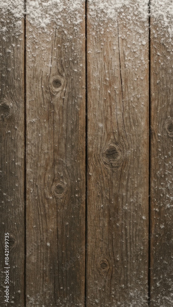 Fototapeta premium Rustic wooden snow texture mobile wallpaper