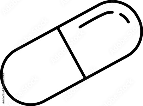 Medicine Pill Capsule Drug Treatment Line Icon