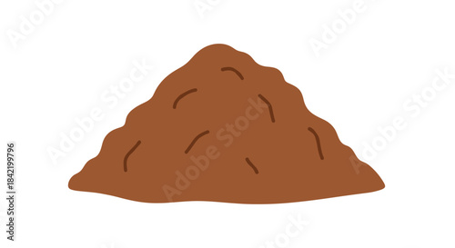 Pile of brown tea granules isolated on a clean white background, showcasing texture and shape, perfect for packaging or advertising