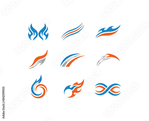 Free Download Set of fiery badges and symbols for achievement and competition - GFXLoad