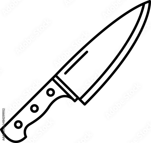 Chef Knife Kitchen Utensil Cooking Line Icon