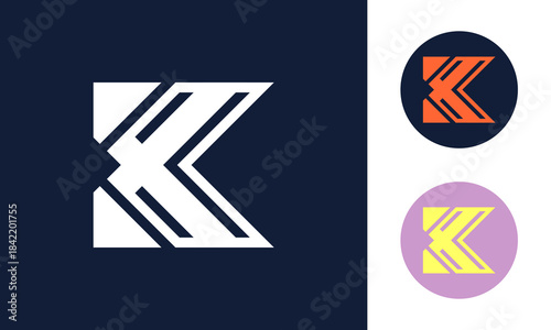 Iconic K initial logo design