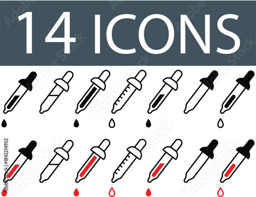 Blood lab icon set Test tube icons, vector design. Silhouette and stroke icon collection Test tube icons, vector design. Silhouette and stroke icon collection Test tube icon in minimal flat
