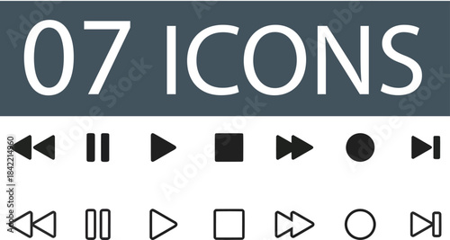 Player Icon set Media player vector icon set. Audio and video simple icons. Play and pause icon set. Media player icon set. Music player icon set. Media player icon transparent. Play and pause 