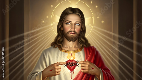 Jesus christ revealing his sacred heart