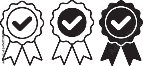 Verified badge icon set. verification icons. checkmark,accepted,premium,confirmed vector icon