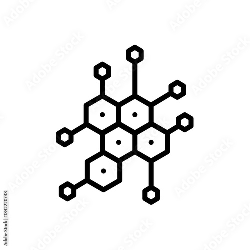 Black line icon for advanced materials