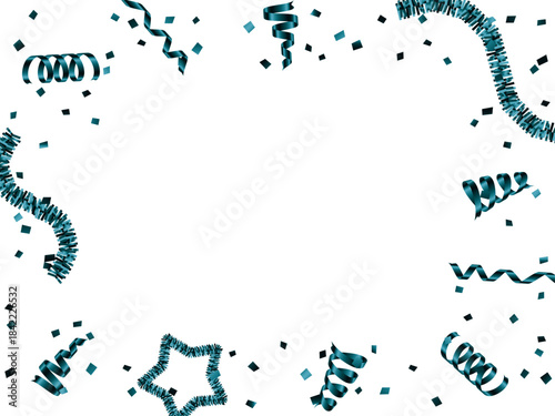 Fリボン、モール、紙吹雪、16青緑