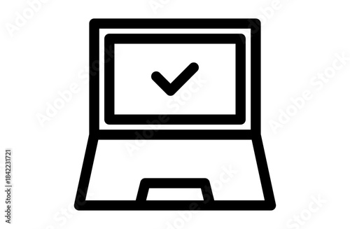 Computer Learning Line Icon