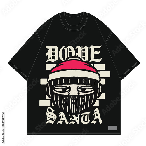 dope santa design style cool and bold graphic tee for streetwear brand